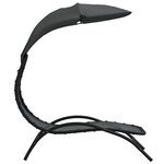 vidaXL Chaise longue et auvent gris foncé 167x80x195 cm tissu et acier