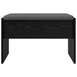 vidaXL Banc d'entrée avec coussin Chêne noir 63 x 38 x 40 cm