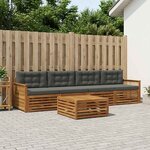 vidaXL Ensemble de canapés d'extérieur 5 Pièces Naturel et Anthracite