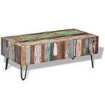 vidaXL Table basse Bois massif de récupération 100x50x38 cm