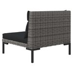 vidaXL Canapés de jardin 2 Pièces avec coussins Résine tressée demi-ronde