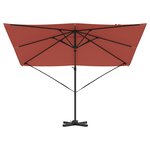 vidaXL Parasol Roma Rouge 286 x 285 x 265 cm Polyester  Aluminium