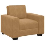 vidaXL Ensemble de canapés 3 Pièces avec coussins Marron Velours