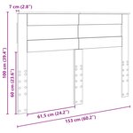 vidaXL Tête de lit Gris béton 150 cm Bois d'ingénierie