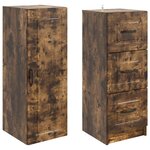 vidaXL Ensemble de Meubles 2 Pièces Chêne fumé 33 x 34 5 x 87 cm