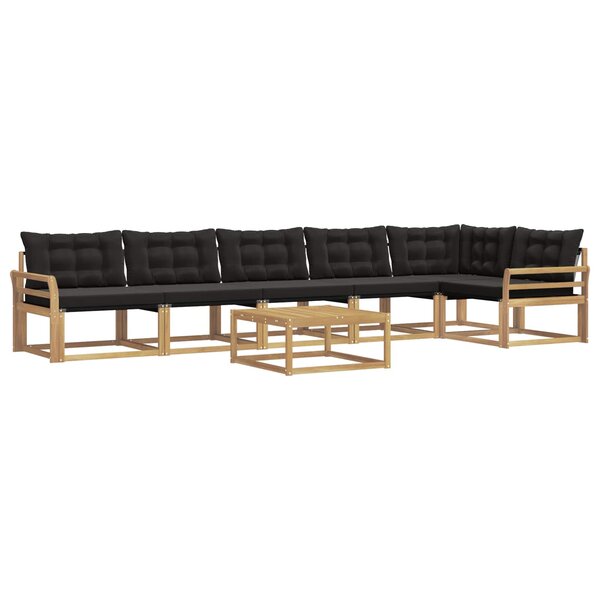 vidaXL Ensemble de canapés d'extérieur 7 pc Blanc et noir