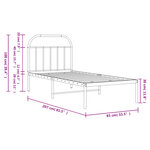 vidaXL Cadre de lit métal sans matelas avec tête de lit blanc 80x200cm