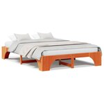 vidaXL Cadre de Lit Marron Ciré Bois 160 x 200 cm Durable Minimaliste