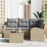 vidaXL Ensemble de canapé de jardin Beige polyrotin