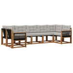 vidaXL Ensemble de canapés d'extérieur 7 pc Naturel et Gris clair