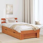 vidaXL Cadre de lit Marron cire 100 x 200 cm Bois massif en pin