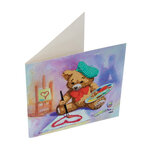 Kit carte broderie diamant 18x18cm nounours peintre