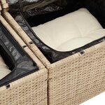 vidaXL Salon de jardin avec coussins 6 Pièces beige résine tressée