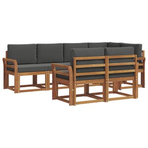 vidaXL Ensemble de canapés d'extérieur 7 pc Naturel et Anthracite