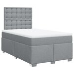 vidaXL Sommier à lattes de lit avec matelas Gris clair 120x200cm Tissu