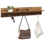 vidaXL Porte-manteau mural avec étagère Bois ancien 100 x 10.5 x 18 cm