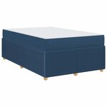 vidaXL Cadre de lit avec matelas Bleu 120 x 190 cm tissu
