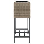 vidaXL Jardinières avec étagère 2 Pièces gris 70x28x70 cm résine tressée