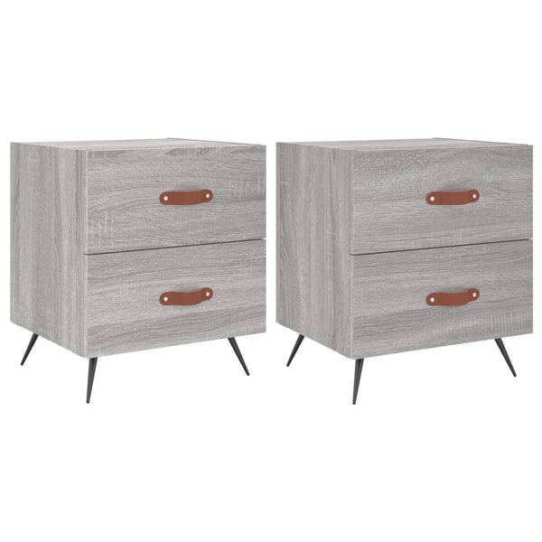 vidaXL Tables de chevet 2 Pièces sonoma gris 40x35x47 5 cm