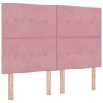 vidaXL Lit à ressort LED avec matelas Rose 140 x 190 cm Velours