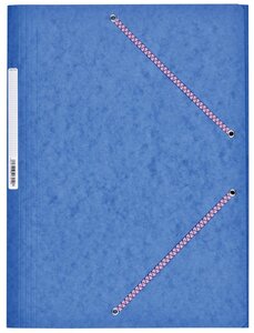 Chemise Carte Lustée 7/10ème 24 x 32 cm à rabats très résistante avec élastiques Bleu COUTAL