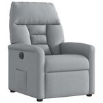 vidaXL Fauteuil inclinable électrique Gris clair Tissu