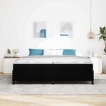 vidaXL Lit à ressorts Noir  Noir 200 x 200 cm Tissu  Bois Engineered