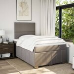 vidaXL Sommier à lattes de lit avec matelas taupe 120x190 cm tissu