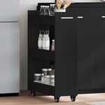 vidaXL Armoire avec roues noir 60x22x79 cm bois d'ingénierie