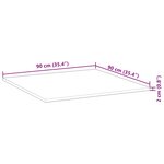 vidaXL Dessus de table carré 90x90x2 cm bois massif d'acacia