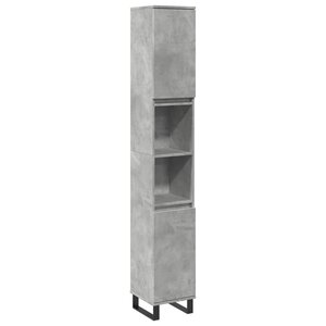 vidaXL Armoire de salle de bain gris béton 30x30x190 cm