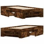 vidaXL Cadre de lit sans matelas chêne fumé 100x200 cm bois ingénierie