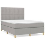 vidaXL Sommier à lattes de lit avec matelas Gris clair 140x190cm Tissu