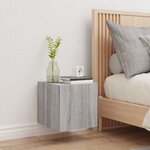 vidaXL Meuble TV mural avec lumières LED sonoma gris 30 5x35x30 cm