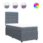 vidaXL Sommier à lattes de lit et matelas Gris foncé 90x190 cm Velours