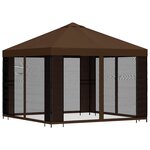 vidaXL Abri de jardin avec parois 3 x 3 m Marron Polyester et Acier