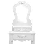 vidaXL Ensemble de coiffeuse avec tabouret Blanc 50x59x136cm Paulownia