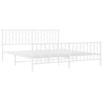 vidaXL Cadre de lit métal avec tête de lit/pied de lit blanc 183x213cm