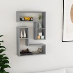 vidaXL Étagères murales 2 Pièces gris béton 50x15x50 cm bois d'ingénierie