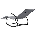 vidaXL Chaise longue à bascule Gris Acier et textilène