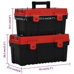 vidaXL Ensemble de boîte à outils 2 Pièces Noir et rouge Polypropylène