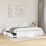 vidaXL Cadre de lit 2 Pièces Blanc 193 x 203 cm Bois d'ingénierie