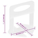 vidaXL Système de nivellement de carrelage 500 cales 2500 clips 2 mm