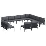 vidaXL Ensemble de canapé de jardin 12 Pièces Anthracite Acier
