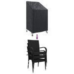 vidaXL Housse de chaise de jardin Noir 70 x 70 x 85 / 125 cm Tissu 600D