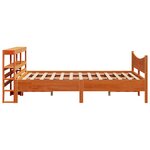 vidaXL Cadre de lit avec tête de lit cire marron 140x190cm bois de pin