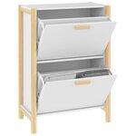 vidaXL Armoire à chaussures Blanc 57 5x33x80 cm Bois d'ingénierie