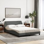 vidaXL Lit avec matelas Dover gris foncé 140x200 cm tissu
