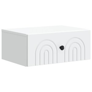vidaXL Cabinet de chevet mural avec tiroir Blanc 49 x 34 5 x 20 cm