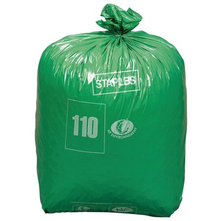 Carton de 200 sacs poubelle Ecologique  110 L Vert (Carton de 200 sacs)